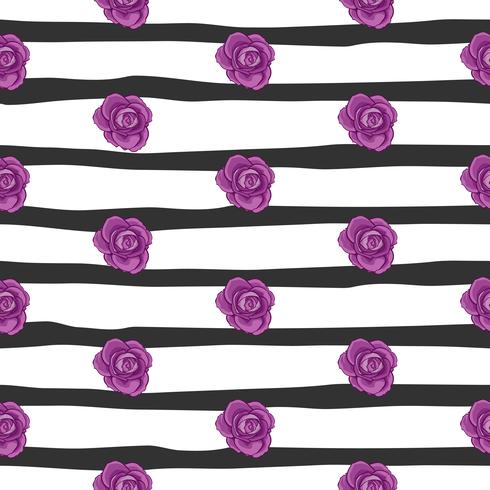 flor rosa de patrones sin fisuras, vector floral rosa de patrones sin fisuras, fondo de flor
