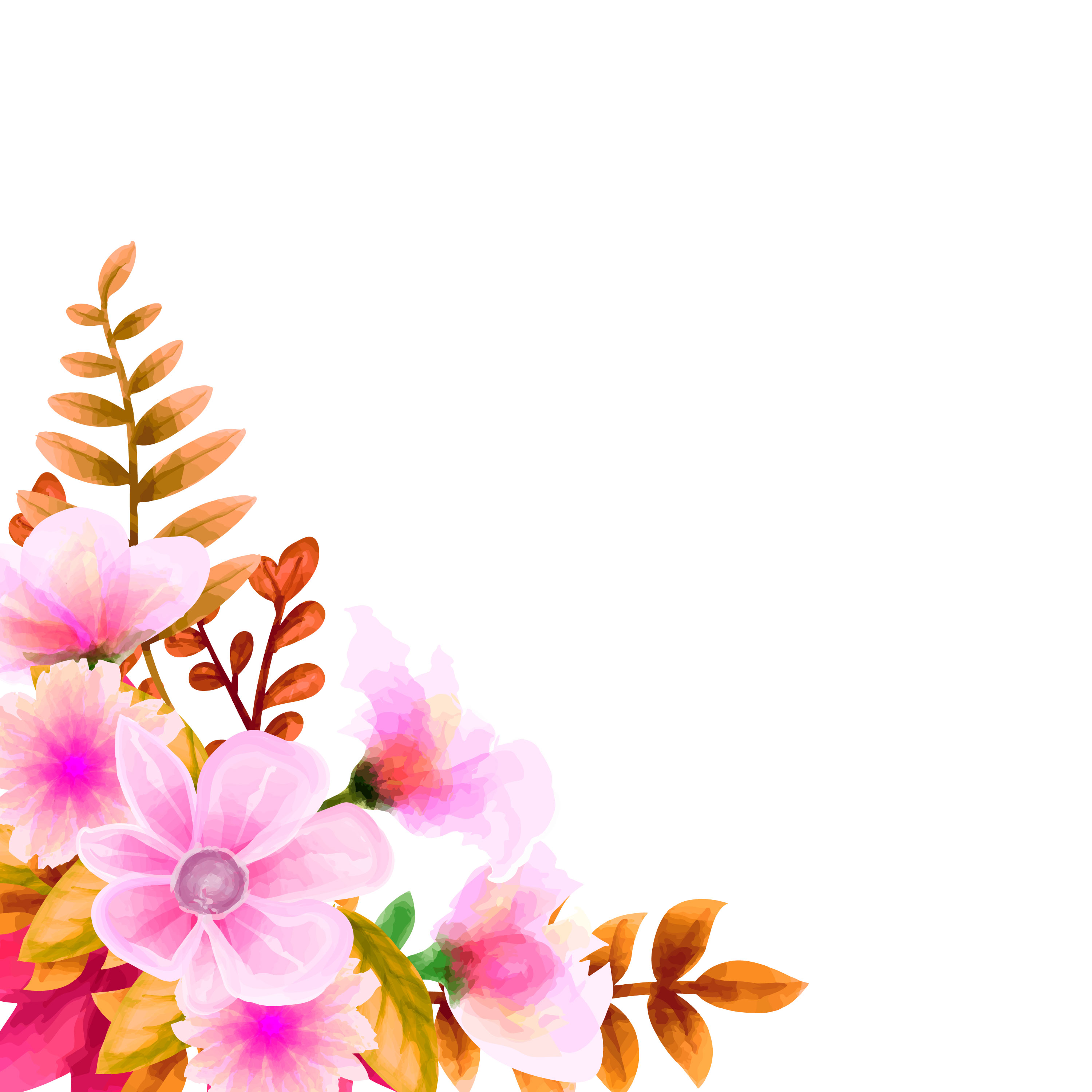 Bouquet watercolor, Flower Vector floral set. Colorful floral