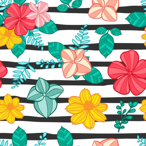 flower seamless pattern, floral pattern vector