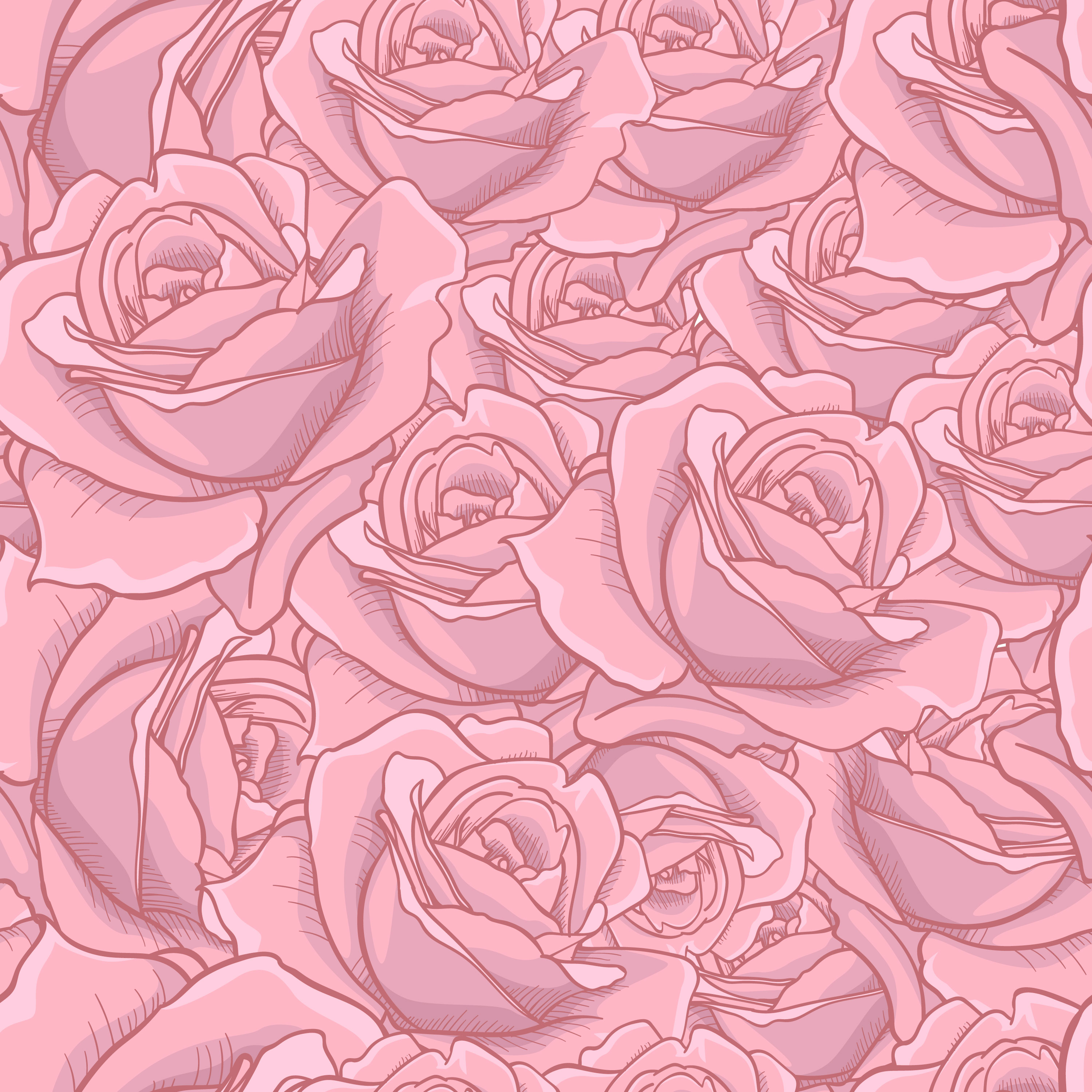 Rose Seamless Pattern Flower Seamless Pattern Vector Floral Seamless