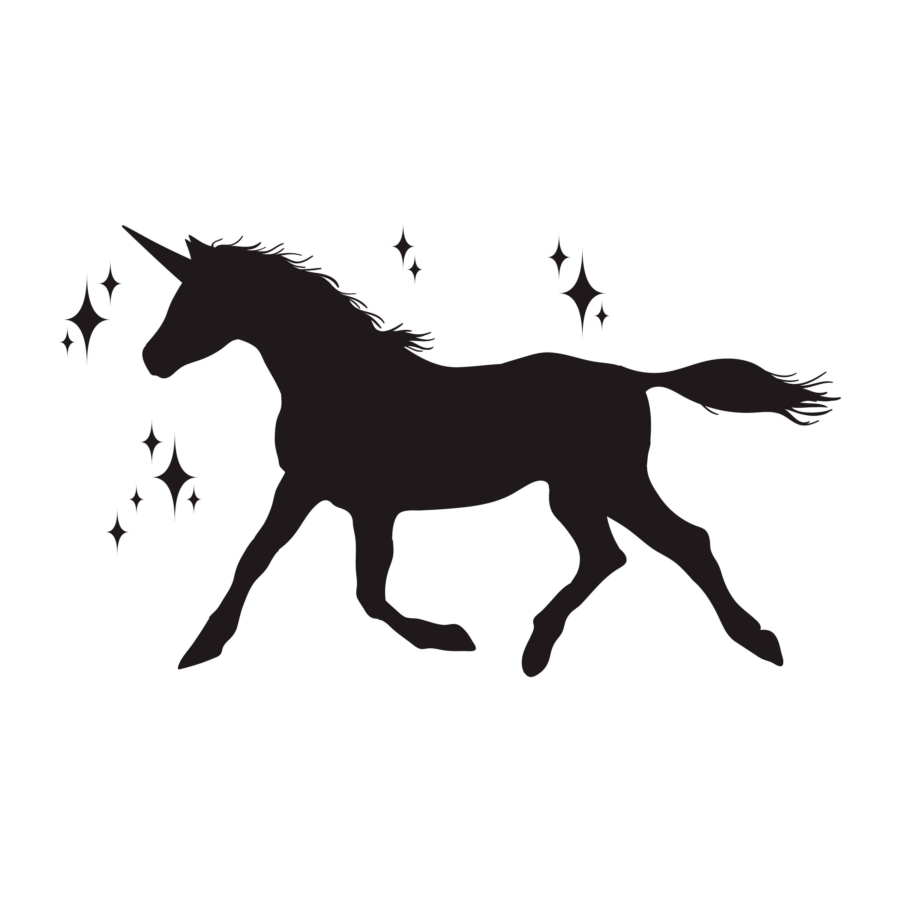 Download Magic unicorn silhouette, Stylish icons, vintage, background, horses tattoo. 506410 - Download ...