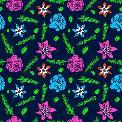 patrón de flores sin fisuras, patrón floral vector