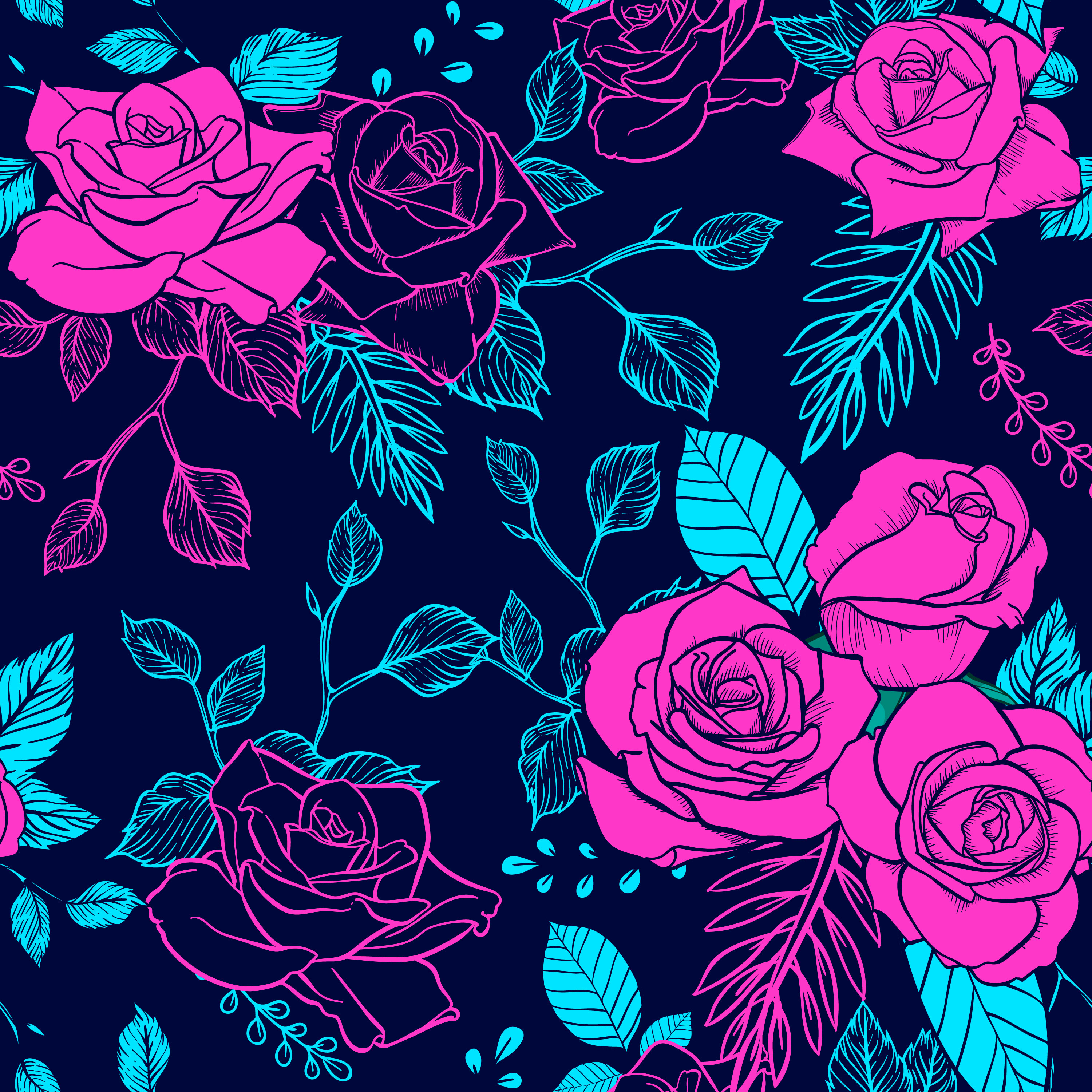 Download flower rose seamless pattern, vector floral rose seamless ...