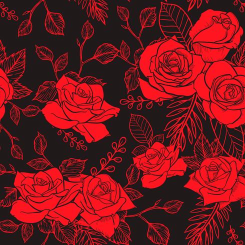 Rose Seamless pattern, flower seamless pattern, vector floral seamless pattern