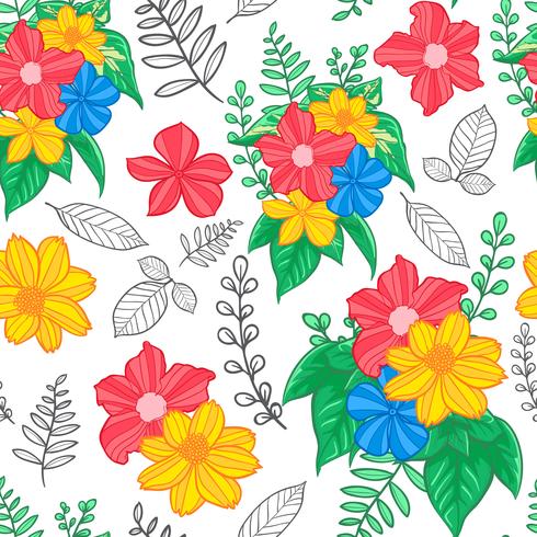 flower seamless pattern, floral pattern vector