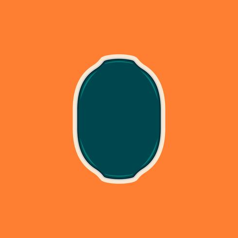 Blank ellipse shape shield frame or badge template for logo vector