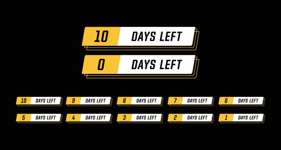 Sport modern horizontal banner coundown number days left set design vector