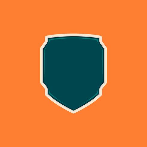 Unique futuristic tech blank shield badge shape template vector