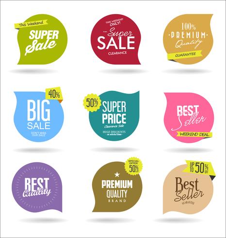 Modern badges stickers and labels collection vector