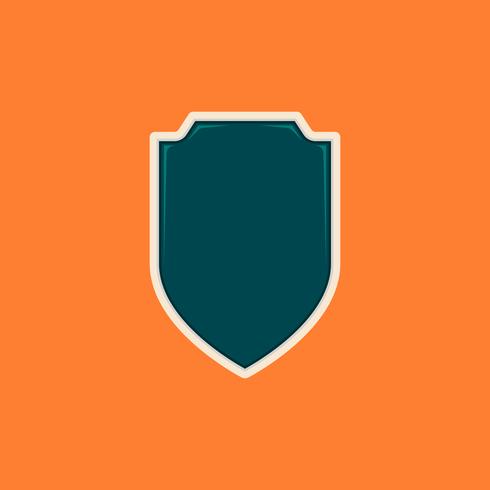 Simple glossy blank shield or insignia shape. Badge template for logo or any purposes vector