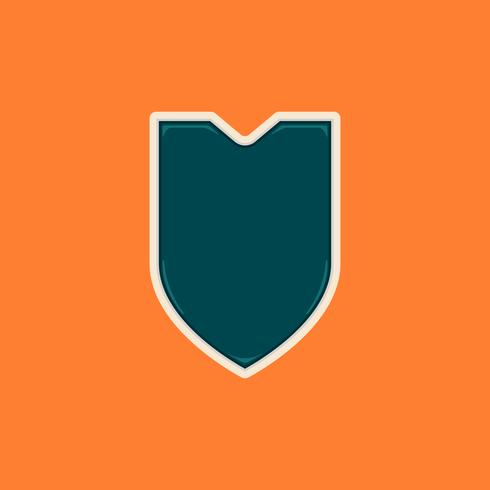 Glossy with v shape blank shield badge or insignia vector