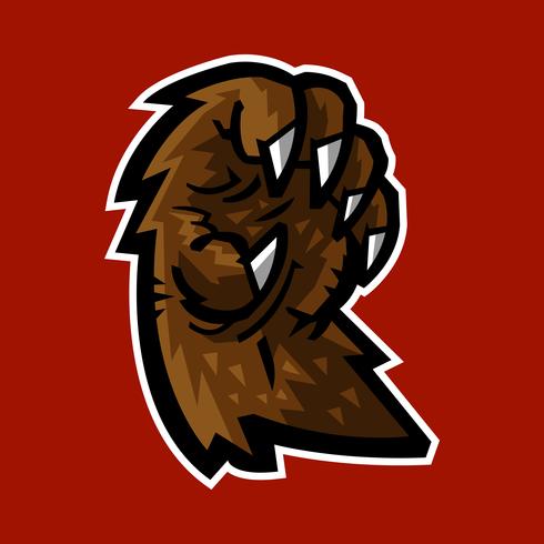 Grizzly bear claw vector illustration