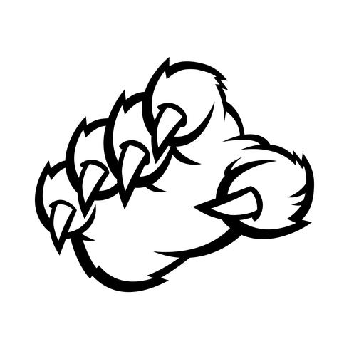 Grizzly bear claw vector illustration