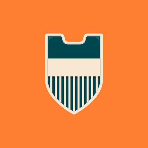 Stripes simple blank shield badge template in vintage color vector