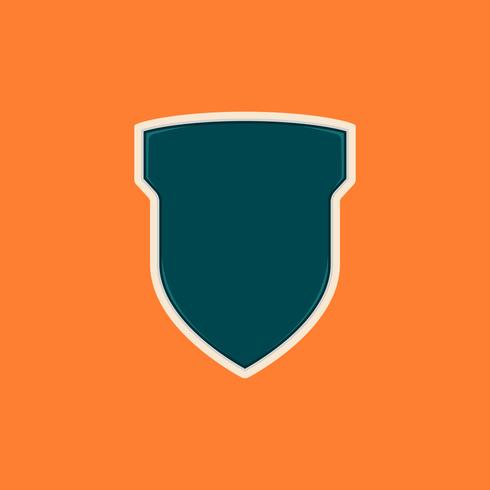 Modern tech blank glossy shield or badge shape like vector