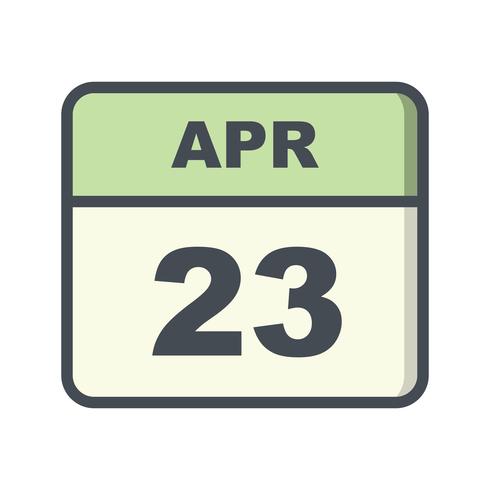 april 23rd calendar vector single date clipart vecteezy