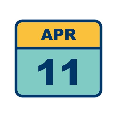 April 11th Date on a Single Day Calendar vector