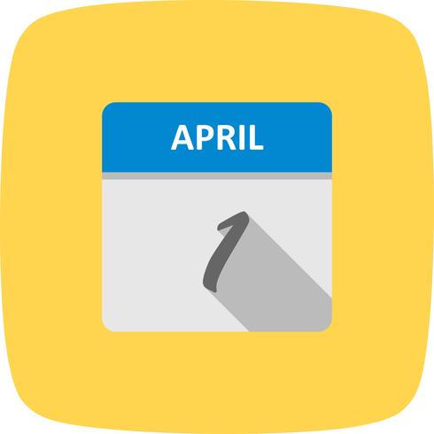 1 de abril Fecha en un calendario de un solo día vector