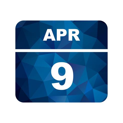 April 9th Date on a Single Day Calendar vector