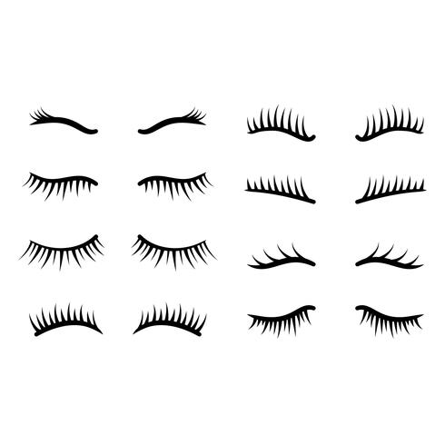 eyelashes clipart set vector