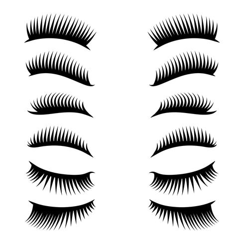 eyelashes clipart set vector