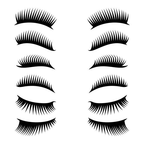 eyelashes clipart set vector