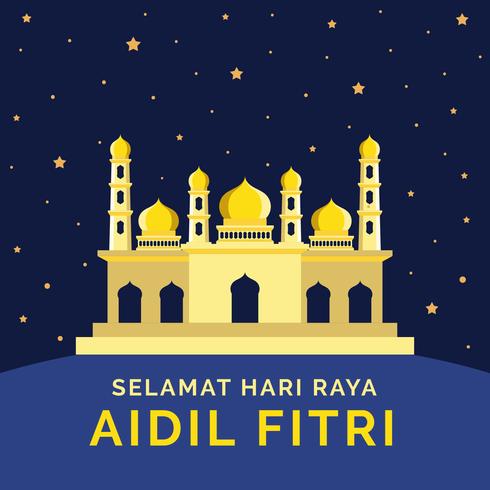 selamat hari raya aidil fitri vector