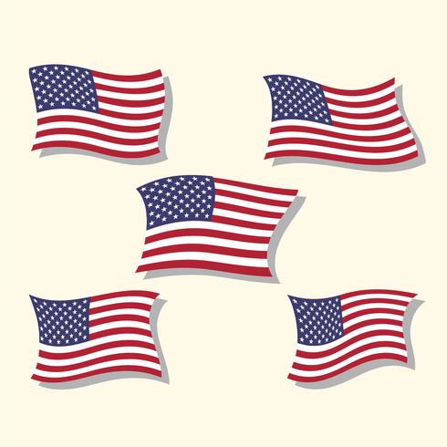 conjunto de la bandera americana vector