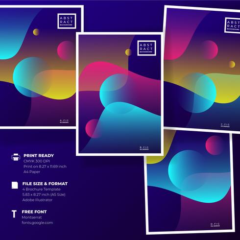 Modern Abstract Poster Set Templates vector