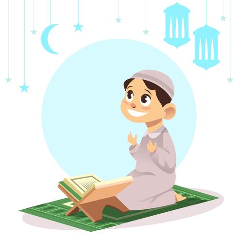 Muslim Child Praying vector