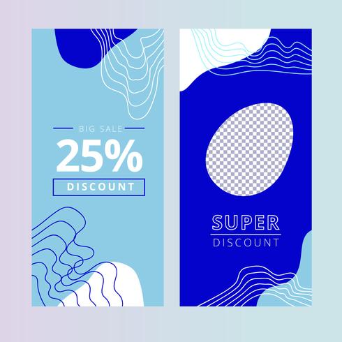 Plantilla de Instagram orgánica azul con texto de venta vector