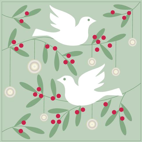 doves and ornaments vector graphic