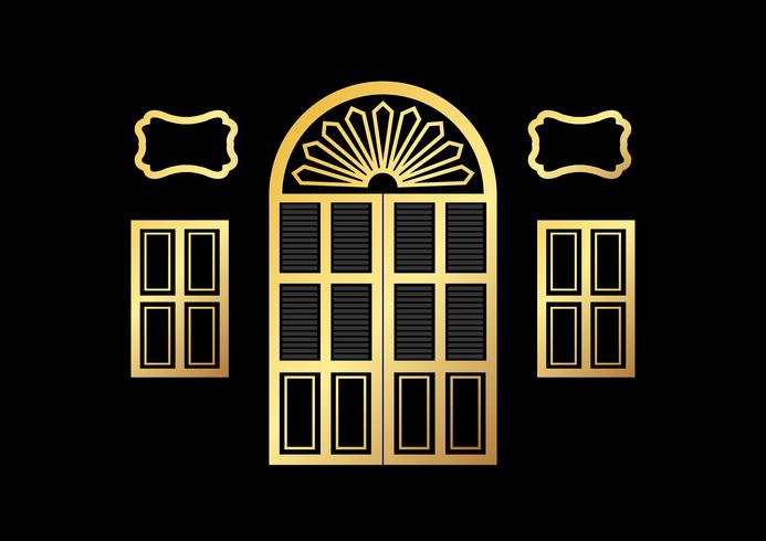 windows Old building Chino Portuguese style vector