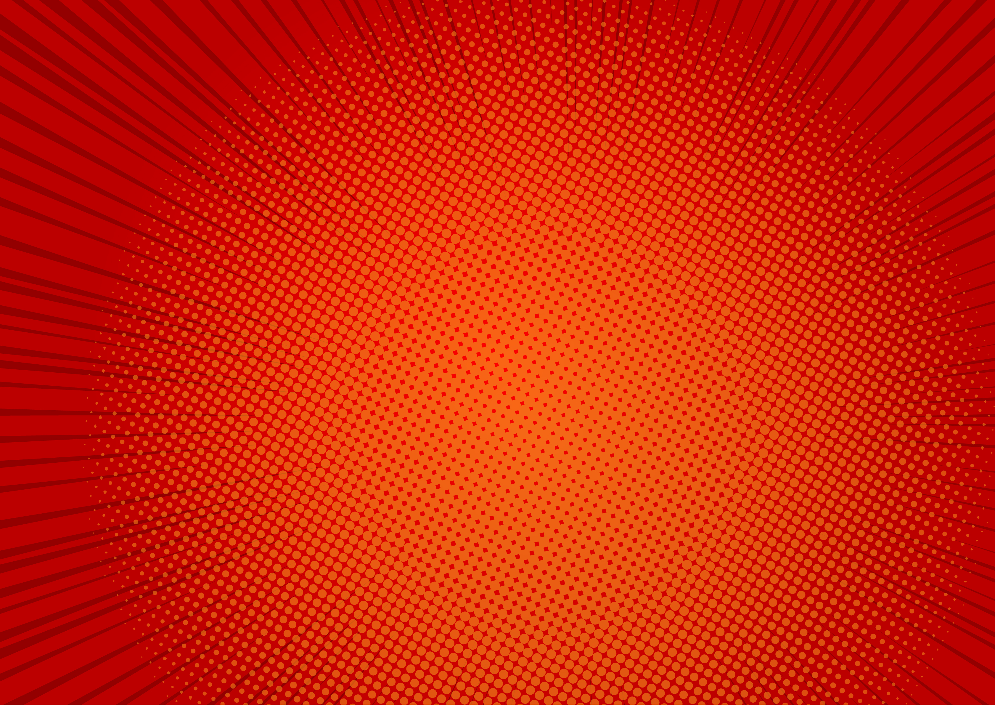 Pop art red background, Speed line retro comic rays illustration