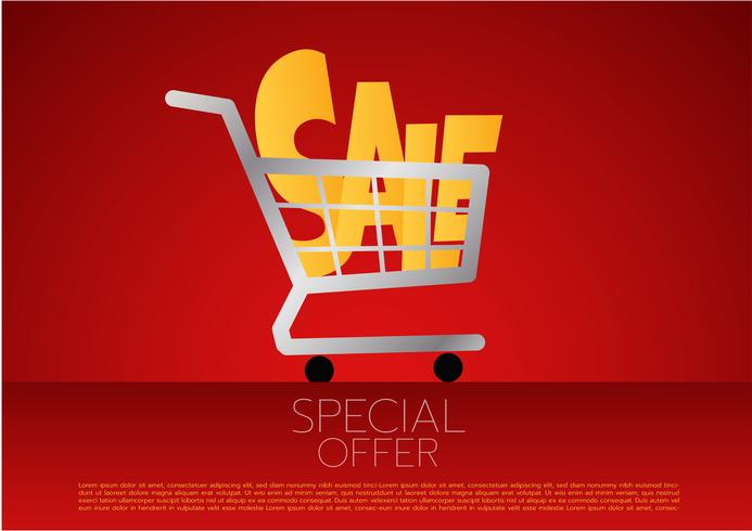 Shopping cart,sale, vector illustration