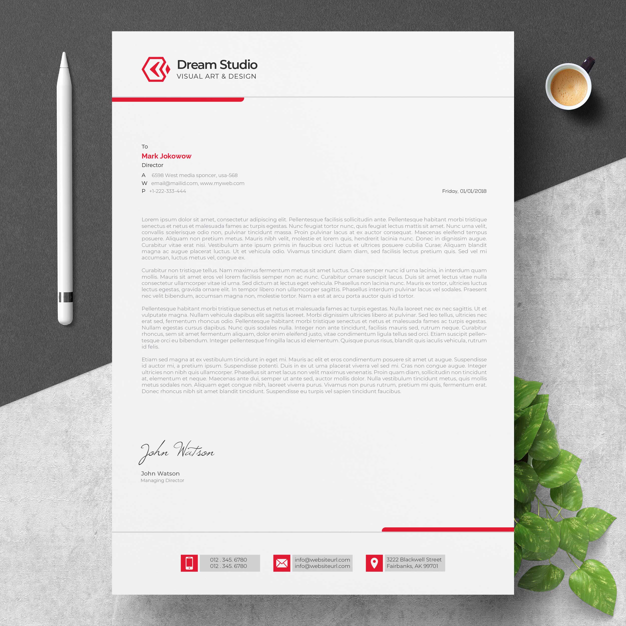 create professional letterhead