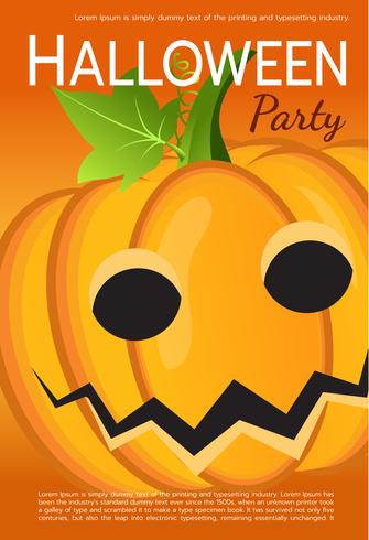 Vector Halloween Party Poster. Pumpkin