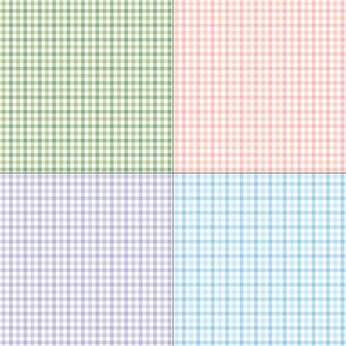 pastel twill gingham plaid patterns vector