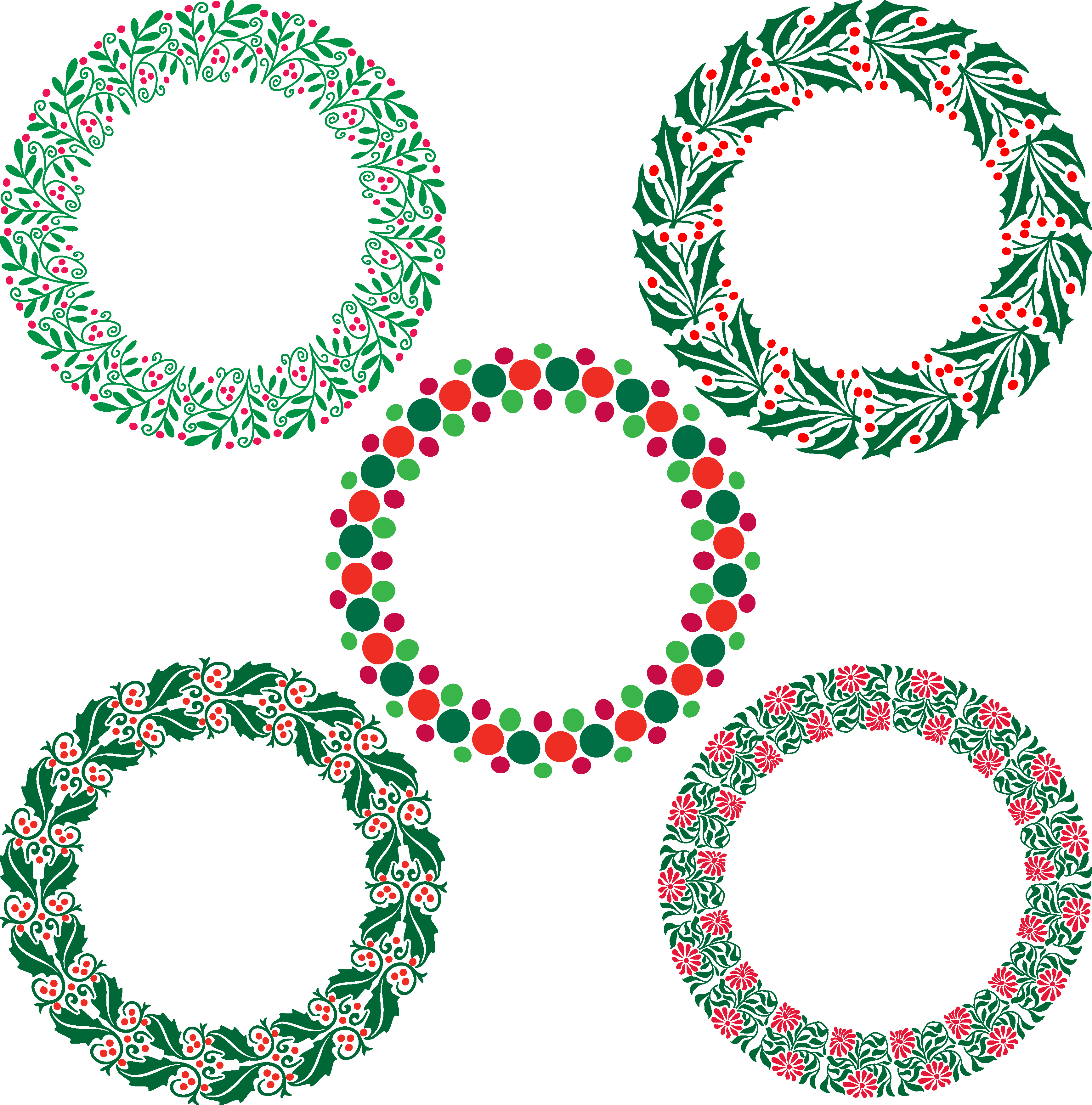 Download Christmas wreath frames - Download Free Vectors, Clipart ...