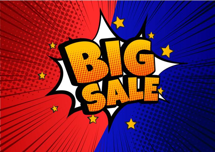 Big sale comic speech bubble design - Vector