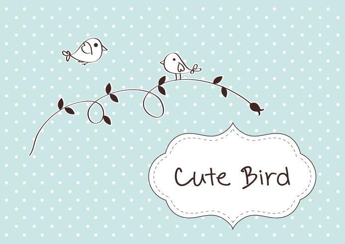 Retro spring card with cute bird vector