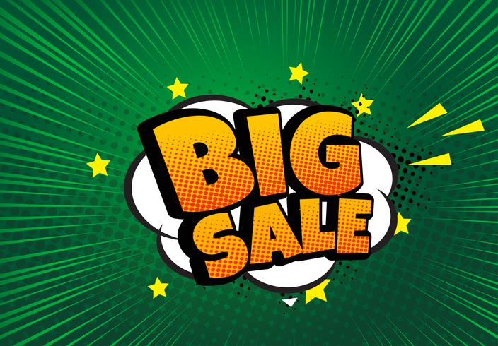 Big sale comic speech bubble design - Vector