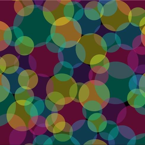 abstract overlapping transparent circles pattern on black background vector
