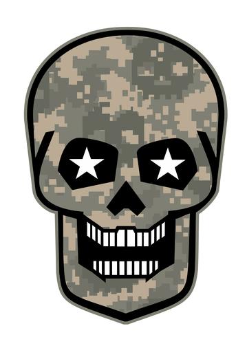 aggressive emblem with skull vector