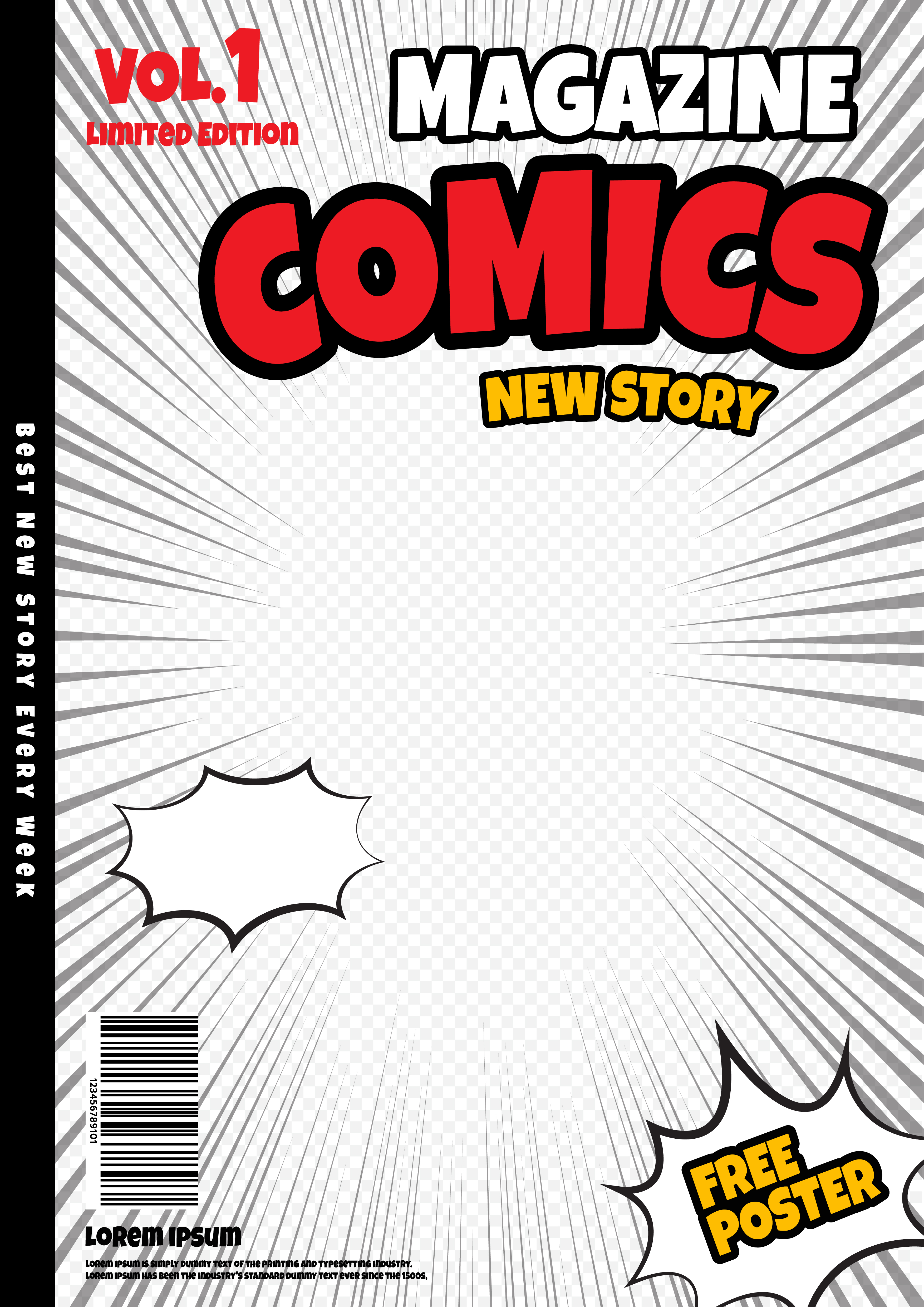 Editable Comic Book Cover Template - BOOKS CRU