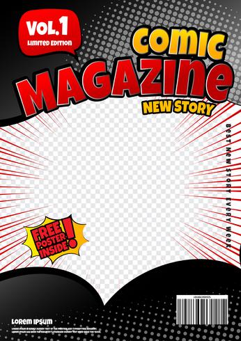 comic book page template design. Magazine cover  vector