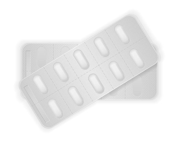 medical pills in package for treatment vector illustration