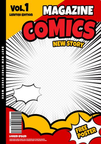 comic book page template design. Magazine cover  vector