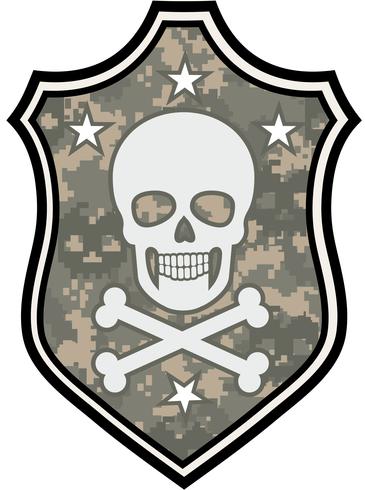aggressive emblem with skull vector
