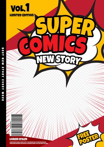 comic book page template design. Magazine cover  vector